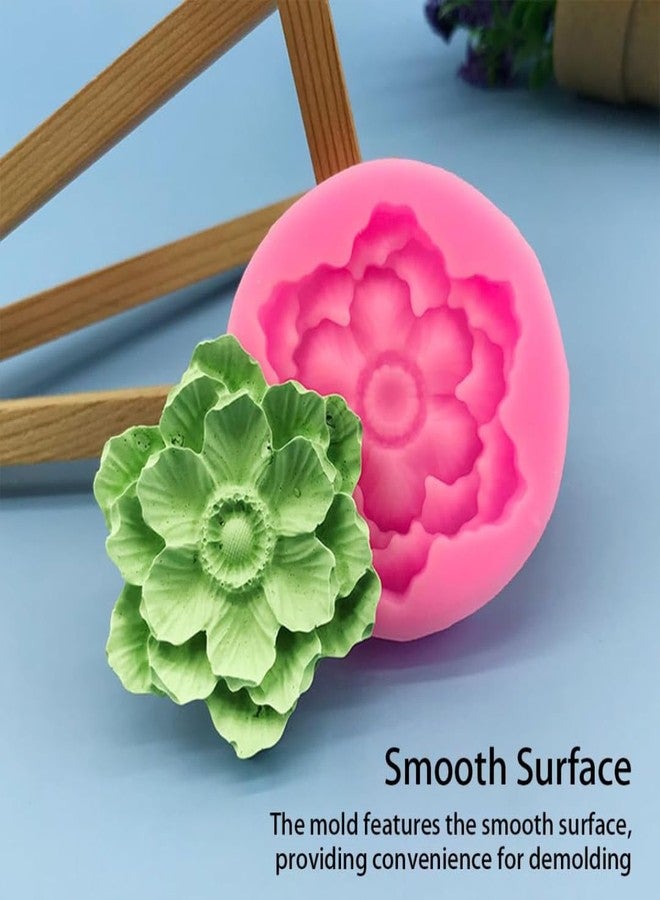 Skytail Lotus Peony Flower Silicone Candle Mould for Chocolate Fondant Candy Cake Decoration Cupcake Topper Jelly Dessert Wax Melts Soap Bath Bomb Floral Carnation Resin Craft Jewelry Mold - Image 5